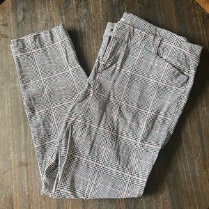 Old navy, pixie ankle pants, black and white plaid, 14
